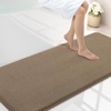 image:imageSmiry Memory Foam Bath Mat 44x24 Extra Soft NonSlip Bathroom Rug Ultra Absorbent Quick Dry Machine Washable Bathroom Mat for Shower Tub amp Floor Decor Navy BlueCamel