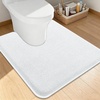 image:imageSmiry Memory Foam Bath Mat 44x24 Extra Soft NonSlip Bathroom Rug Ultra Absorbent Quick Dry Machine Washable Bathroom Mat for Shower Tub amp Floor Decor Navy BlueWhite