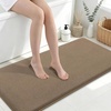 image:imageSmiry Memory Foam Bath Mat 44x24 Extra Soft NonSlip Bathroom Rug Ultra Absorbent Quick Dry Machine Washable Bathroom Mat for Shower Tub amp Floor Decor Navy BlueCamel