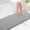 image:imageSmiry Memory Foam Bath Mat 44x24 Extra Soft NonSlip Bathroom Rug Ultra Absorbent Quick Dry Machine Washable Bathroom Mat for Shower Tub amp Floor Decor Navy BlueGrey