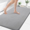 image:imageSmiry Memory Foam Bath Mat 44x24 Extra Soft NonSlip Bathroom Rug Ultra Absorbent Quick Dry Machine Washable Bathroom Mat for Shower Tub amp Floor Decor Navy BlueGrey