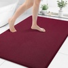image:imageSmiry Memory Foam Bath Mat 44x24 Extra Soft NonSlip Bathroom Rug Ultra Absorbent Quick Dry Machine Washable Bathroom Mat for Shower Tub amp Floor Decor Navy BlueBurgundy