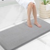 image:imageSmiry Memory Foam Bath Mat 44x24 Extra Soft NonSlip Bathroom Rug Ultra Absorbent Quick Dry Machine Washable Bathroom Mat for Shower Tub amp Floor Decor Navy BlueGrey