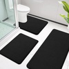 image:imageSmiry Memory Foam Bath Mat 44x24 Extra Soft NonSlip Bathroom Rug Ultra Absorbent Quick Dry Machine Washable Bathroom Mat for Shower Tub amp Floor Decor Navy BlueBlack
