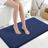 image:imageSmiry Memory Foam Bath Mat 44x24 Extra Soft NonSlip Bathroom Rug Ultra Absorbent Quick Dry Machine Washable Bathroom Mat for Shower Tub amp Floor Decor Navy BlueNavy Blue