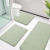 image:imageSmiry Memory Foam Bath Mat 44x24 Extra Soft NonSlip Bathroom Rug Ultra Absorbent Quick Dry Machine Washable Bathroom Mat for Shower Tub amp Floor Decor Navy BlueSage Green