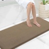 image:imageSmiry Memory Foam Bath Mat 44x24 Extra Soft NonSlip Bathroom Rug Ultra Absorbent Quick Dry Machine Washable Bathroom Mat for Shower Tub amp Floor Decor Navy BlueCamel
