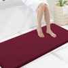 image:imageSmiry Memory Foam Bath Mat 44x24 Extra Soft NonSlip Bathroom Rug Ultra Absorbent Quick Dry Machine Washable Bathroom Mat for Shower Tub amp Floor Decor Navy BlueBurgundy