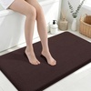 image:imageSmiry Memory Foam Bath Mat 44x24 Extra Soft NonSlip Bathroom Rug Ultra Absorbent Quick Dry Machine Washable Bathroom Mat for Shower Tub amp Floor Decor Navy BlueBrown