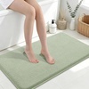 image:imageSmiry Memory Foam Bath Mat 44x24 Extra Soft NonSlip Bathroom Rug Ultra Absorbent Quick Dry Machine Washable Bathroom Mat for Shower Tub amp Floor Decor Navy BlueSage Green