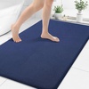 image:imageSmiry Memory Foam Bath Mat 44x24 Extra Soft NonSlip Bathroom Rug Ultra Absorbent Quick Dry Machine Washable Bathroom Mat for Shower Tub amp Floor Decor Navy BlueNavy Blue