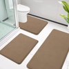 image:imageSmiry Memory Foam Bath Mat 44x24 Extra Soft NonSlip Bathroom Rug Ultra Absorbent Quick Dry Machine Washable Bathroom Mat for Shower Tub amp Floor Decor Navy BlueCamel