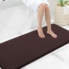 image:imageSmiry Memory Foam Bath Mat 44x24 Extra Soft NonSlip Bathroom Rug Ultra Absorbent Quick Dry Machine Washable Bathroom Mat for Shower Tub amp Floor Decor Navy BlueBrown