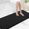 image:imageSmiry Memory Foam Bath Mat 44x24 Extra Soft NonSlip Bathroom Rug Ultra Absorbent Quick Dry Machine Washable Bathroom Mat for Shower Tub amp Floor Decor Navy BlueBlack