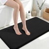 image:imageSmiry Memory Foam Bath Mat 44x24 Extra Soft NonSlip Bathroom Rug Ultra Absorbent Quick Dry Machine Washable Bathroom Mat for Shower Tub amp Floor Decor Navy BlueBlack