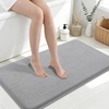 image:imageSmiry Memory Foam Bath Mat 44x24 Extra Soft NonSlip Bathroom Rug Ultra Absorbent Quick Dry Machine Washable Bathroom Mat for Shower Tub amp Floor Decor Navy BlueGrey