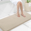 image:imageSmiry Memory Foam Bath Mat 44x24 Extra Soft NonSlip Bathroom Rug Ultra Absorbent Quick Dry Machine Washable Bathroom Mat for Shower Tub amp Floor Decor Navy BlueBeige
