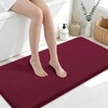 image:imageSmiry Memory Foam Bath Mat 44x24 Extra Soft NonSlip Bathroom Rug Ultra Absorbent Quick Dry Machine Washable Bathroom Mat for Shower Tub amp Floor Decor Navy BlueBurgundy