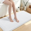 image:imageSmiry Memory Foam Bath Mat 44x24 Extra Soft NonSlip Bathroom Rug Ultra Absorbent Quick Dry Machine Washable Bathroom Mat for Shower Tub amp Floor Decor Navy BlueWhite