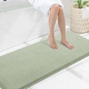 image:imageSmiry Memory Foam Bath Mat 44x24 Extra Soft NonSlip Bathroom Rug Ultra Absorbent Quick Dry Machine Washable Bathroom Mat for Shower Tub amp Floor Decor Navy BlueSage Green