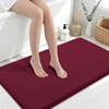 image:imageSmiry Memory Foam Bath Mat 44x24 Extra Soft NonSlip Bathroom Rug Ultra Absorbent Quick Dry Machine Washable Bathroom Mat for Shower Tub amp Floor Decor Navy BlueBurgundy