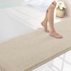 image:imageSmiry Memory Foam Bath Mat 44x24 Extra Soft NonSlip Bathroom Rug Ultra Absorbent Quick Dry Machine Washable Bathroom Mat for Shower Tub amp Floor Decor Navy BlueBeige