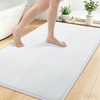 image:imageSmiry Memory Foam Bath Mat 44x24 Extra Soft NonSlip Bathroom Rug Ultra Absorbent Quick Dry Machine Washable Bathroom Mat for Shower Tub amp Floor Decor Navy BlueWhite