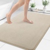 image:imageSmiry Memory Foam Bath Mat 44x24 Extra Soft NonSlip Bathroom Rug Ultra Absorbent Quick Dry Machine Washable Bathroom Mat for Shower Tub amp Floor Decor Navy BlueBeige