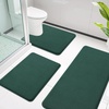 image:imageSmiry Memory Foam Bath Mat 44x24 Extra Soft NonSlip Bathroom Rug Ultra Absorbent Quick Dry Machine Washable Bathroom Mat for Shower Tub amp Floor Decor Navy BlueGreen