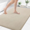image:imageSmiry Memory Foam Bath Mat 44x24 Extra Soft NonSlip Bathroom Rug Ultra Absorbent Quick Dry Machine Washable Bathroom Mat for Shower Tub amp Floor Decor Navy BlueBeige