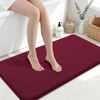 image:imageSmiry Memory Foam Bath Mat 44x24 Extra Soft NonSlip Bathroom Rug Ultra Absorbent Quick Dry Machine Washable Bathroom Mat for Shower Tub amp Floor Decor Navy BlueBurgundy