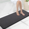 image:imageSmiry Memory Foam Bath Mat 44x24 Extra Soft NonSlip Bathroom Rug Ultra Absorbent Quick Dry Machine Washable Bathroom Mat for Shower Tub amp Floor Decor Navy BlueDary Grey