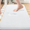 image:imageSmiry Memory Foam Bath Mat 44x24 Extra Soft NonSlip Bathroom Rug Ultra Absorbent Quick Dry Machine Washable Bathroom Mat for Shower Tub amp Floor Decor Navy BlueWhite