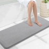 image:imageSmiry Memory Foam Bath Mat 44x24 Extra Soft NonSlip Bathroom Rug Ultra Absorbent Quick Dry Machine Washable Bathroom Mat for Shower Tub amp Floor Decor Navy BlueGrey