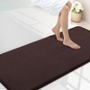 image:imageSmiry Memory Foam Bath Mat 44x24 Extra Soft NonSlip Bathroom Rug Ultra Absorbent Quick Dry Machine Washable Bathroom Mat for Shower Tub amp Floor Decor Navy BlueBrown