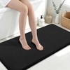 image:imageSmiry Memory Foam Bath Mat 44x24 Extra Soft NonSlip Bathroom Rug Ultra Absorbent Quick Dry Machine Washable Bathroom Mat for Shower Tub amp Floor Decor Navy BlueBlack