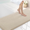 image:imageSmiry Memory Foam Bath Mat 44x24 Extra Soft NonSlip Bathroom Rug Ultra Absorbent Quick Dry Machine Washable Bathroom Mat for Shower Tub amp Floor Decor Navy BlueBeige