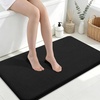 image:imageSmiry Memory Foam Bath Mat 44x24 Extra Soft NonSlip Bathroom Rug Ultra Absorbent Quick Dry Machine Washable Bathroom Mat for Shower Tub amp Floor Decor Navy BlueBlack