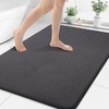 image:imageSmiry Memory Foam Bath Mat 44x24 Extra Soft NonSlip Bathroom Rug Ultra Absorbent Quick Dry Machine Washable Bathroom Mat for Shower Tub amp Floor Decor Navy BlueDary Grey
