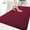 image:imageSmiry Memory Foam Bath Mat 44x24 Extra Soft NonSlip Bathroom Rug Ultra Absorbent Quick Dry Machine Washable Bathroom Mat for Shower Tub amp Floor Decor Navy BlueBurgundy