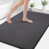 image:imageSmiry Memory Foam Bath Mat 44x24 Extra Soft NonSlip Bathroom Rug Ultra Absorbent Quick Dry Machine Washable Bathroom Mat for Shower Tub amp Floor Decor Navy BlueDary Grey