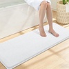 image:imageSmiry Memory Foam Bath Mat 44x24 Extra Soft NonSlip Bathroom Rug Ultra Absorbent Quick Dry Machine Washable Bathroom Mat for Shower Tub amp Floor Decor Navy BlueWhite