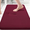 image:imageSmiry Memory Foam Bath Mat 44x24 Extra Soft NonSlip Bathroom Rug Ultra Absorbent Quick Dry Machine Washable Bathroom Mat for Shower Tub amp Floor Decor Navy BlueBurgundy