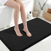 image:imageSmiry Memory Foam Bath Mat 44x24 Extra Soft NonSlip Bathroom Rug Ultra Absorbent Quick Dry Machine Washable Bathroom Mat for Shower Tub amp Floor Decor Navy BlueBlack