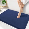 image:imageSmiry Memory Foam Bath Mat 44x24 Extra Soft NonSlip Bathroom Rug Ultra Absorbent Quick Dry Machine Washable Bathroom Mat for Shower Tub amp Floor Decor Navy BlueNavy Blue