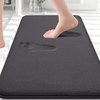 image:imageSmiry Memory Foam Bath Mat 44x24 Extra Soft NonSlip Bathroom Rug Ultra Absorbent Quick Dry Machine Washable Bathroom Mat for Shower Tub amp Floor Decor Navy BlueDary Grey