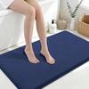image:imageSmiry Memory Foam Bath Mat 44x24 Extra Soft NonSlip Bathroom Rug Ultra Absorbent Quick Dry Machine Washable Bathroom Mat for Shower Tub amp Floor Decor Navy BlueNavy Blue