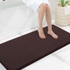 image:imageSmiry Memory Foam Bath Mat 44x24 Extra Soft NonSlip Bathroom Rug Ultra Absorbent Quick Dry Machine Washable Bathroom Mat for Shower Tub amp Floor Decor Navy BlueBrown