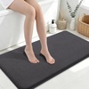 image:imageSmiry Memory Foam Bath Mat 44x24 Extra Soft NonSlip Bathroom Rug Ultra Absorbent Quick Dry Machine Washable Bathroom Mat for Shower Tub amp Floor Decor Navy BlueDary Grey