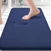 image:imageSmiry Memory Foam Bath Mat 44x24 Extra Soft NonSlip Bathroom Rug Ultra Absorbent Quick Dry Machine Washable Bathroom Mat for Shower Tub amp Floor Decor Navy BlueNavy Blue